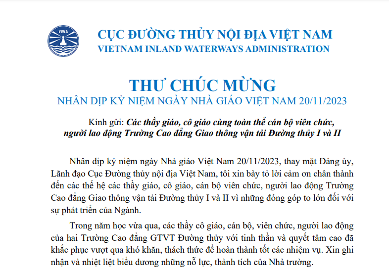 Cục trưởng Bùi Thiên Thu gửi Thư chúc mừng Ngày Nhà giáo Việt Nam